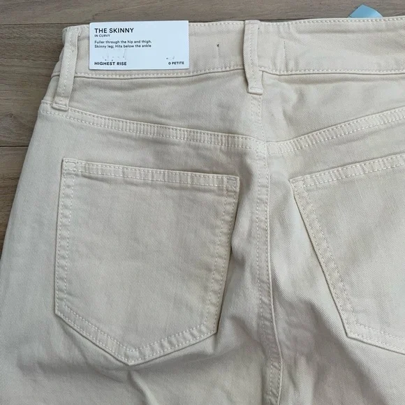 Ann Taylor High Rise Petite Curvy Fit Jeans in Ivory - Picture 5 of 8